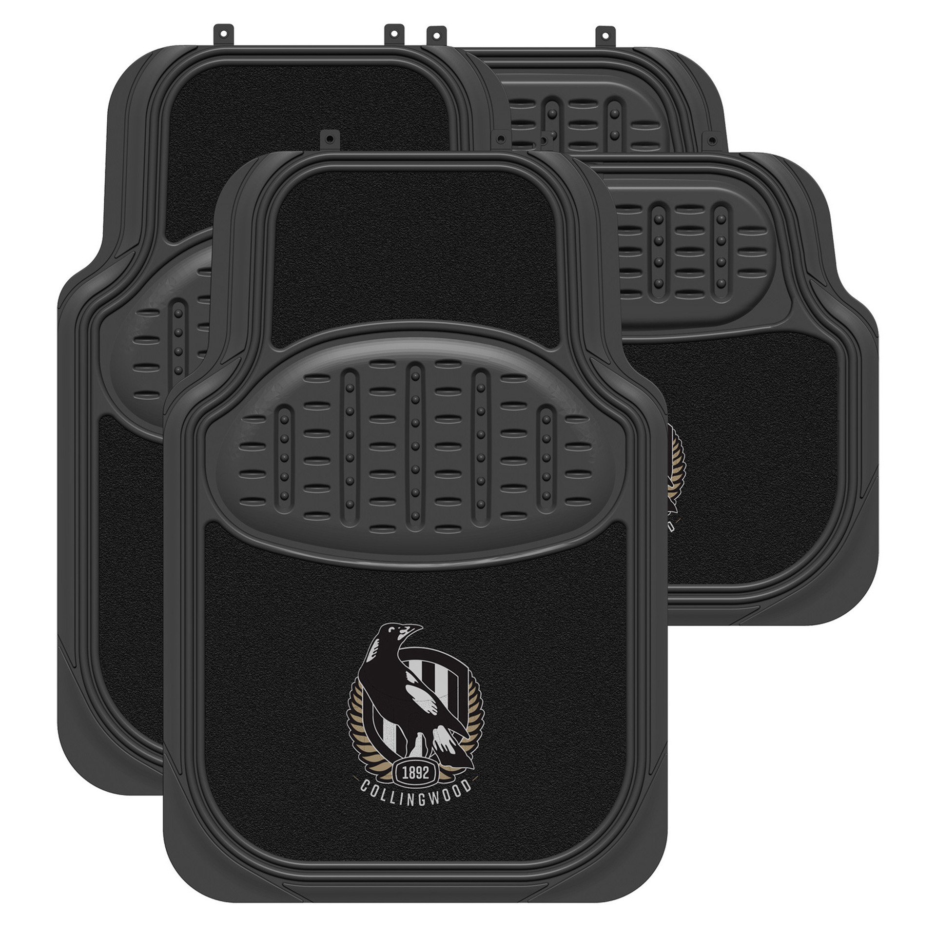 AFL COLLINGWOOD MAGPIES Car Floor Mats : 4 piece set