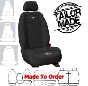 RM WILLIAMS CANVAS (13oz) in BLACK seat covers CUSTOM MADE to your car. Front or Rear