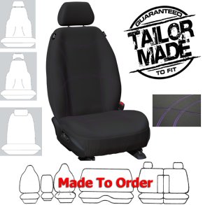 Getaway NEOPRENE Car Seat Covers BLACK w/ PURPLE Stitch : Size CUSTOM MADE