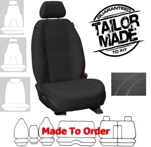 Getaway NEOPRENE Car Seat Covers BLACK w/ SILVER STITCH : Size CUSTOM MADE