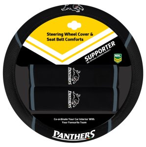 NRL PENRITH PANTHERS steering wheel cover