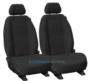 NEOPRENE Front car seat covers in BLACK / Silver stitch: Universal Size 30