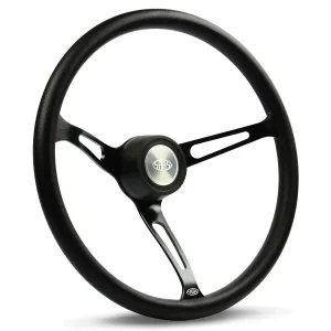 (15") POLY, EXTRA DEEP DISH, Deep Horn, Black Slotted Spokes, Sports Steering Wheel Classic Serie...