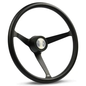 (15") POLY, EXTRA DEEP DISH, Deep Horn, Black Solid Spokes, Sports Steering Wheel Classic Series ...