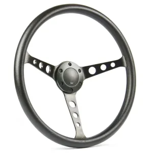(15") POLY, Dished, Black Hole Spokes, Sports Steering Wheel Classic Series by SAAS