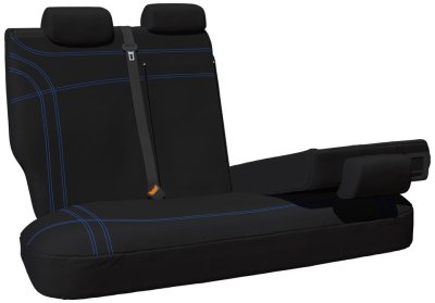 Getaway NEOPRENE car seat covers BLACK with BLUE STITCH