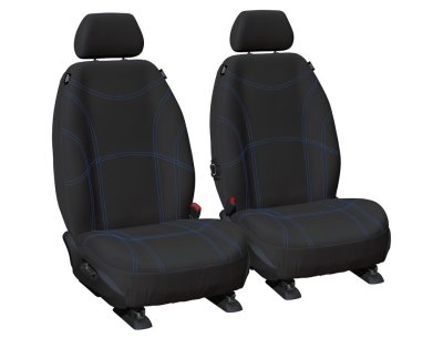 Getaway NEOPRENE car seat covers BLACK with BLUE STITCH