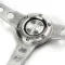 (14") PVC, Retro, Brushed Alloy Spokes, Sports Steering Wheel by SAAS