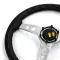 (14") PVC, Retro, Brushed Alloy Spokes, Sports Steering Wheel by SAAS